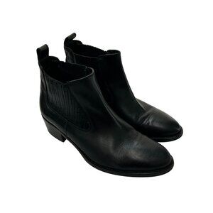 LAVORAZIONE ARTIGIANA Womens Black Leather Chelsea Boots Size 9 Made In Italy